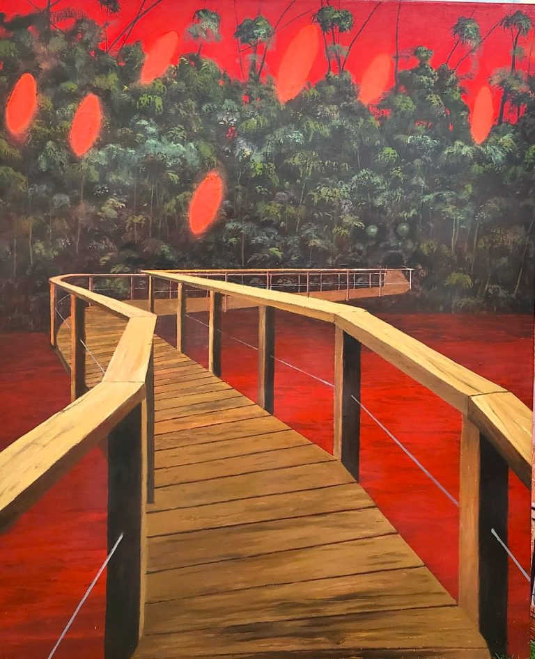 Puente al bosque pepe Enguidanos Oleo sobre lienzo