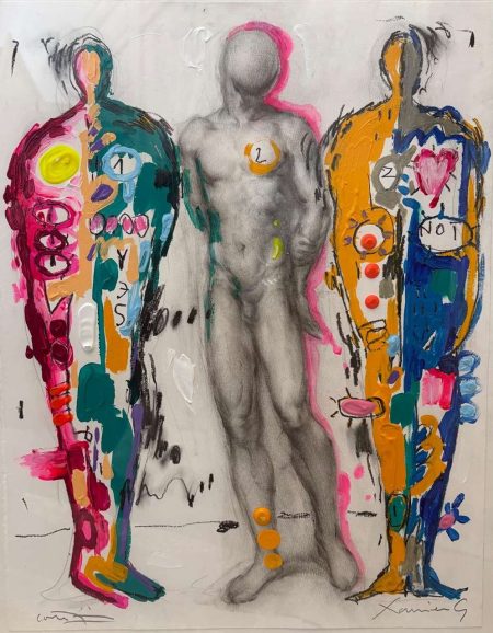 Amics II_xavi Garcia_joan Castejon_cera y acrílico sobre papel de alto gramaje