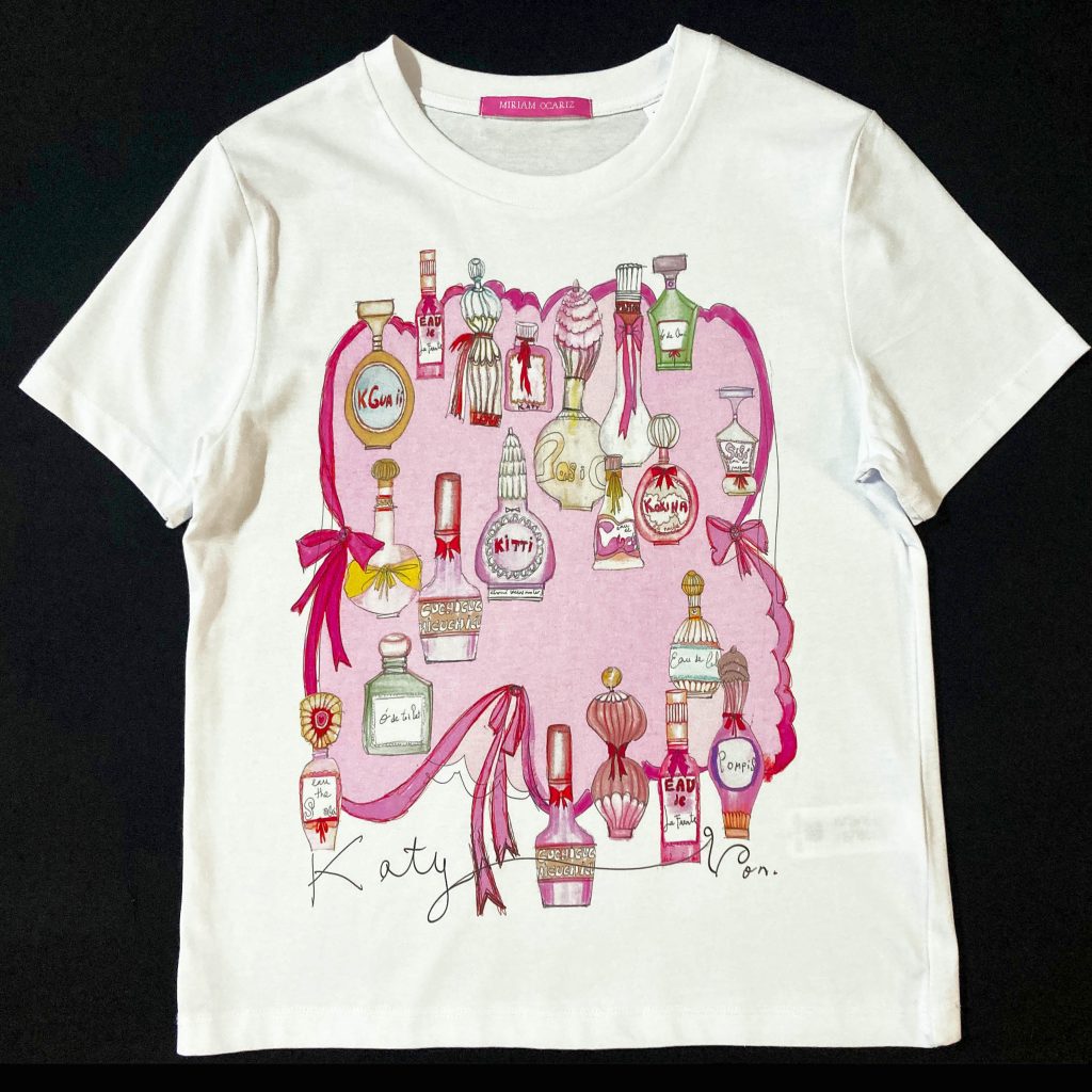 Camiseta ilustrada_Miriam Ocariz_Modelo Portland Perfumes